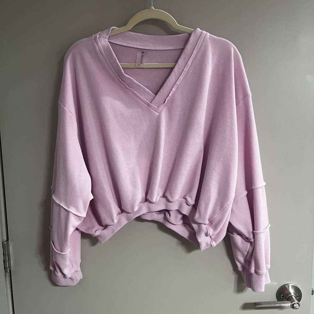 Altard State Revival Light Purple V-Neck Cropped Top
